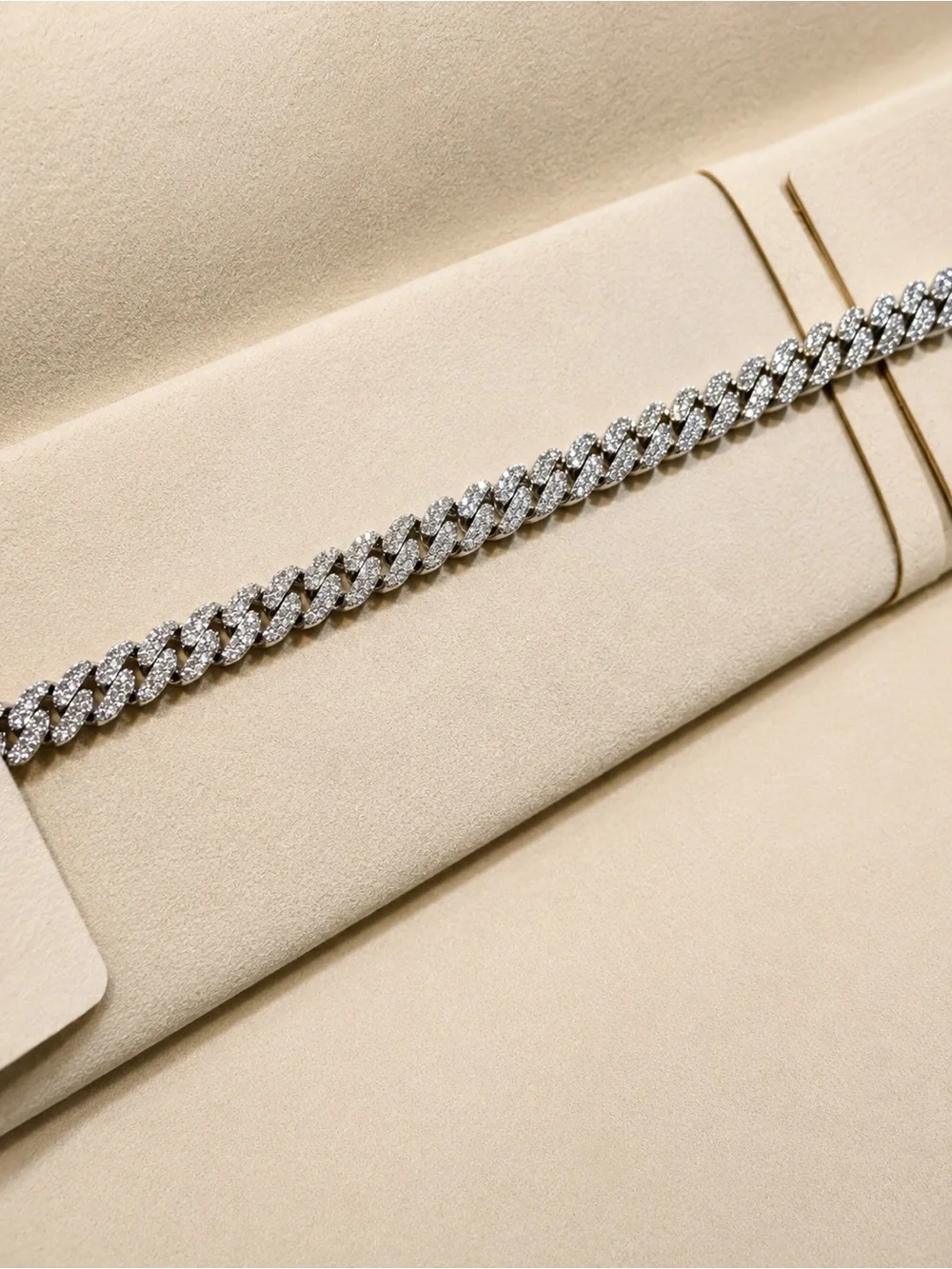 Sterling Silver Moissanite Cuban Link Bracelet 8” Pavé Iced Out S925